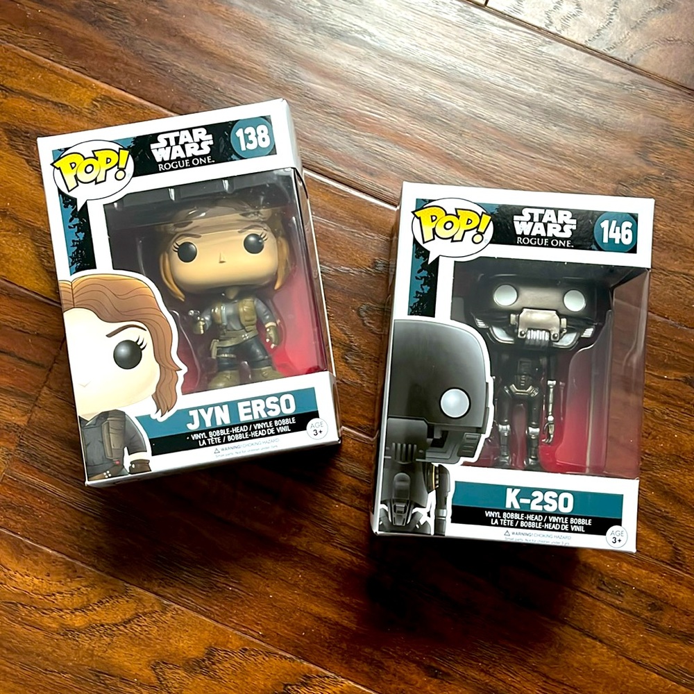 New in Box - Funko Pop Jyn Erso (138) & K-2SO (146)